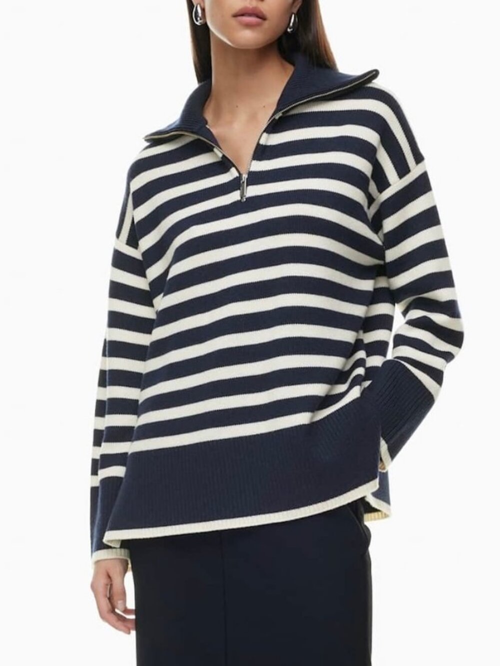 Aritzia Babaton Overseas Striped Sweater Blue White Sz XXS
